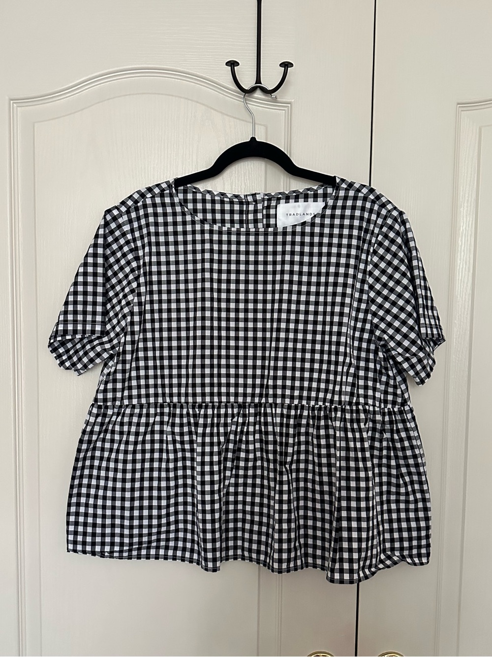 Tradlands B&W Gingham Top